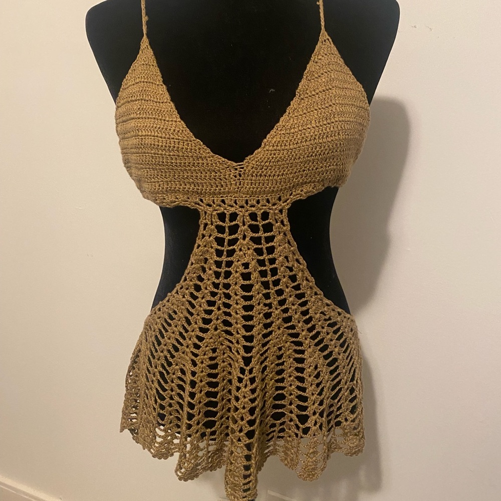 Gorgeous crochet swim cover up